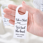 Gepersonaliseerde Take a Shot Wijnfles Labels Set van 25 met Naam en Datum Huwelijksfeest Bruids Douche Cadeau voor Bruid Bruidegom
