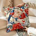Personalizzato Chinoiserie Fiore e Uccello Pittura morbido cuscino copertina con nome Camera Decor Regalo di compleanno per la famiglia amico