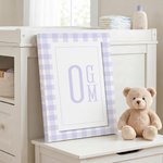 Henkilökohtainen minimalistinen ruudullinen monogrammi kankaalle tulosteet Wall Art Nursery Decor Housewarming Kaste lahja uusille vanhemmille