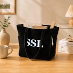 Personalisierte Retro Double-Color Shadow Monogramm große Kapazität Cord Tote Bag Travel Essential Geburtstagsgeschenk für Freunde Büroangestellte