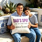 Personalised Go Sit Over There Multicolor Text Soft Cushion Cover with Remote Pocket Birthday Father's Day Housewarming Gift for Dad Family