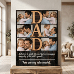 Personalised 6 Photos Giclee Canvas Prints with Text Home Decor Ship from USA Father’s Day Gift for Dad Grandpa
