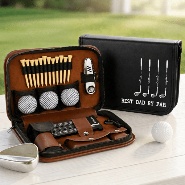 Personlig Line Golf Club Design Oppbevaringspose med 1-10 navn og tekst Farsdag gave til daglig bruk for pappa golfelskere