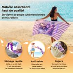 Serviette de plage personnalisée avec nom et fée de fleur de naissance - Surdimensionnée à séchage rapide - Cadeau d'anniversaire pour les filles