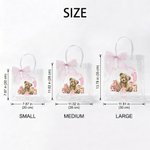 Osito de peluche personalizado con tema Bolsa de regalo transparente con nombre Año Lazo de la cinta y la tarjeta Fiesta de cumpleaños Decoración 1er Cumpleaños Baby Shower Regalo para el bebé