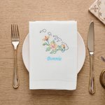 Personalized Embroidered Multicolor US State Flower Linen Napkin with Name Table Decoration Travel Birthday Gift for Family Friends