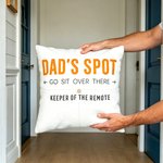 Personalised Go Sit Over There Multicolor Text Soft Cushion Cover with Remote Pocket Birthday Father's Day Housewarming Gift for Dad Family