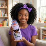 Gepersonaliseerde leuke cartoon professionele karakter 12 oz 16 oz waterfles met naam rietje en handvat terug naar school verjaardagscadeau voor kinderen
