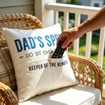 Personalised Go Sit Over There Multicolor Text Soft Cushion Cover with Remote Pocket Birthday Father's Day Housewarming Gift for Dad Family