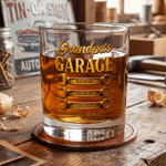 Personalizado Garage Screwdriver Diseño 10 oz Rock Whisky Glass con Nombre Título y Año Día del Padre Aniversario Cumpleaños Regalo para Papá Marido
