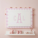 Personliga minimalistiska rutiga monogram Canvas-tryck väggkonst barnkammare dekor skepp från USA husvärmningsdopgåva för nya föräldrar