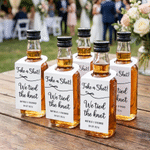 Gepersonaliseerde Take a Shot Wijnfles Labels Set van 25 met Naam en Datum Huwelijksfeest Bruids Douche Cadeau voor Bruid Bruidegom