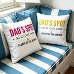 Personalised Go Sit Over There Multicolor Text Soft Cushion Cover with Remote Pocket Birthday Father's Day Housewarming Gift for Dad Family
