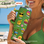 Gepersonaliseerde Speelse emoji Scène 40 oz Tumbler met Naam Dagelijks Gebruik Verjaardagscadeau voor Vrienden Kantoormedewerkers | Callie × emoji ™