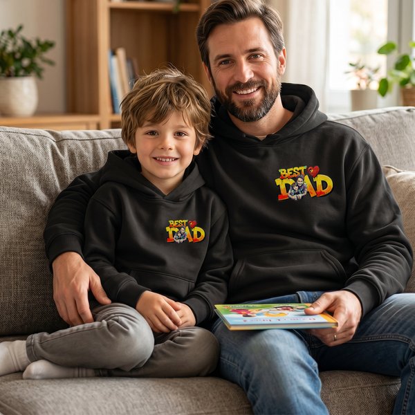 Personalised Best Dad Heart Watercolour Photo T-shirt Sweatshirt Hoodie with Text Everyday Wear Father's Day Birthday Gift for Dad Grandpa