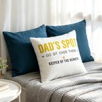 Personalised Go Sit Over There Multicolor Text Soft Cushion Cover with Remote Pocket Birthday Father's Day Housewarming Gift for Dad Family