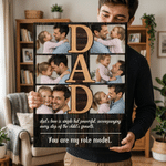 Personalised 6 Photos Giclee Canvas Prints with Text Home Decor Ship from USA Father’s Day Gift for Dad Grandpa