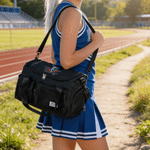 Personalized Cartoon Cheerleading Girl Waterproof Large Capacity Travel Bag with Name and Shoulder Strap Birthday Daily Use Gift for Girls
