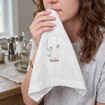 Personalized Embroidered Multicolor US State Flower Linen Napkin with Name Table Decoration Travel Birthday Gift for Family Friends