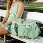 Personalized Cartoon Cheerleading Girl Waterproof Large Capacity Travel Bag with Name and Shoulder Strap Birthday Daily Use Gift for Girls