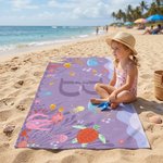 Personalisierte Multicolor Ocean Tiere weiche schnell trocknende Strandtuch mit Namen Travel Essentials Sommer Strand Party Geburtstag Geschenk für Kinder Ocean Lover