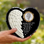 Gepersonaliseerde Engel Wing Hart Gedenksteen met Naam Tuindecoratie Herdenkingscadeau voor het Verlies van een Geliefde Huisdierbezitter