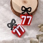 Spersonalizowane wielokolorowe akrylowe kolczyki z numerem sportowym Baseball Game Cheer Gift dla Mamy Baseball Basketball