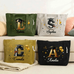 Personalized Graduation Cap Initial Large Capacity Corduroy Tote Bag with Name and Year Graduation Gift for Graduates