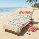 Personalizzato Se Crabby Asciugatura rapida Asciugamano da spiaggia con nome Attività all'aperto Festa di compleanno in spiaggia Regalo per amici Famiglia