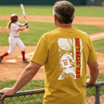 Personalised 1-4 Kids Softball Dad Stars Stripes 100% Cotton T-shirt with Names and Number Father's Day Gift for Dad Softball Player