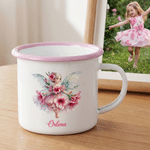 Tazza smaltata personalizzata da 12 once con nome per uso quotidiano Regalo di compleanno per ragazze