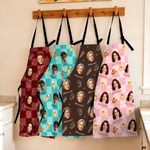 Personalised Funny Face Barbecue Apron with Name and Pocket Birthday Baking Gift for Cooking Lover Barbecue Fan