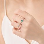 Personalizado 1-6 Baguette Familia Birthstones Reunión Círculo Anillo Día de la Madre Aniversario Regalo para Mamá Abuela