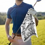 Personlig Best Daddy Multicolor Waffle Quick Dry Name Golfhåndkle med karabinkrok Sportstilbehør Bursdag farsdagsgave til pappa golfspillere