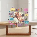 Personalised Photo Acrylic LED Night Light with Name and Wooden Base Home Decor Birthday Anniversary Thanksgiving Gift for Mother Grandma