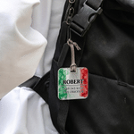 Personalized Flag World Travel Acrylic Luggage Tag with Name Family Days Out Travel Gift for Family Traveler