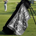 Personlig Best Daddy Multicolor Waffle Quick Dry Name Golfhåndkle med karabinkrok Sportstilbehør Bursdag farsdagsgave til pappa golfspillere
