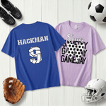 Personalised Bow Multicolor T-shirt Sweatshirt with Name and Number Daily Wear Birthday Gift for Sports Lovers Women