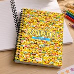 Personlig Lekfull emojiscen A5 Spiralanteckningsbok med namn och text Daglig användning Födelsedagspresent för barn Elever | Callie × emoji ™