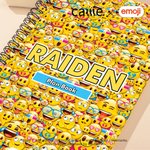 Personlig Lekfull emojiscen A5 Spiralanteckningsbok med namn och text Daglig användning Födelsedagspresent för barn Elever | Callie × emoji ™