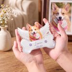 Personalisierte Haustier Gedenktafel mit Foto | mit Namen und Datum | Acryl Gedenkstein mit Engelsflügel | Erinnerung Geschenk für Herrchen Frauchen