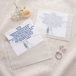 Personalisierte etwas blau Stickerei Heartfelt Nachricht 100% Baumwolle Taschentuch mit Namen Hochzeit Geschenk für Vater Mutter Oma