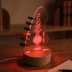 Guitare personnalisée porte médiator à LED multicolore veilleuse avec nom Anniversaire Studio de musique Cadeau pour joueur de guitare