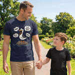 Personalised Funny Cartoon Seagulls Soft T-shirt with Name Father's Day Birthday Gift for Dad Husband