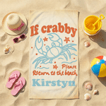 Personalizzato Se Crabby Asciugatura rapida Asciugamano da spiaggia con nome Attività all'aperto Festa di compleanno in spiaggia Regalo per amici Famiglia