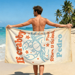 Personalizzato Se Crabby Asciugatura rapida Asciugamano da spiaggia con nome Attività all'aperto Festa di compleanno in spiaggia Regalo per amici Famiglia