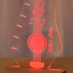 Guitare personnalisée porte médiator à LED multicolore veilleuse avec nom Anniversaire Studio de musique Cadeau pour joueur de guitare