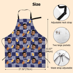Personalised Funny Face Barbecue Apron with Name and Pocket Birthday Baking Gift for Cooking Lover Barbecue Fan