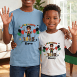 Personalised Juneteenth Cartoon Character 100% Cotton T-shirt with Name Black Independence Day Birthday Gift for African American Kid Women