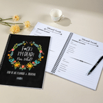 Personalised Fuck I’m Dead Watercolor Floral A5 Spiral Notebook with Name Souvenir Memorial Gift for Senior Family